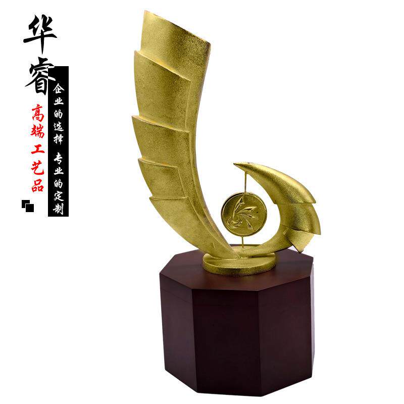 奖杯树脂金属纪念品刻字按图制作面具造型金属奖杯精工镂空