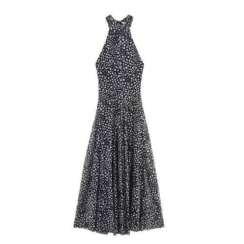 Women's polka dot halter neck dress女圆点挂脖领连衣裙