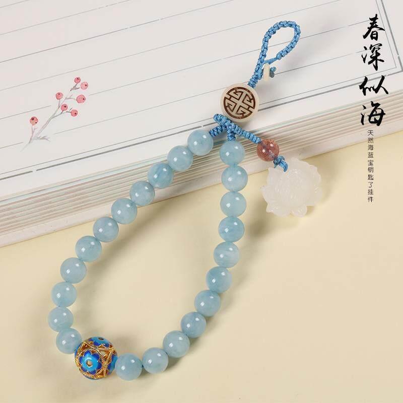 2026奶油体海蓝汽车钥匙链档可爱女款时尚水晶奔驰钥匙扣挂件包挂