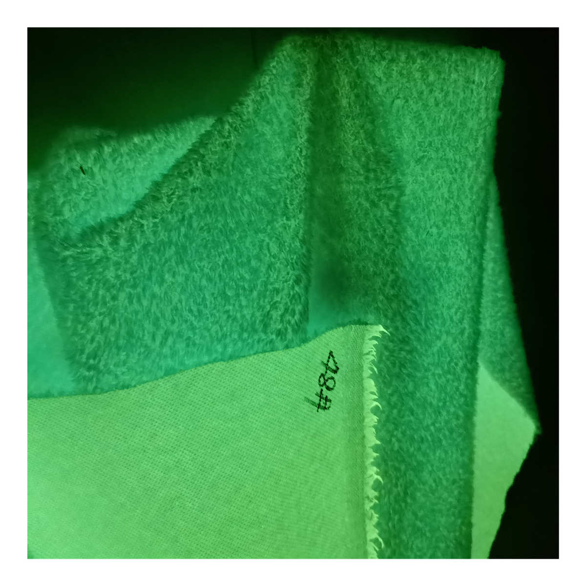 现货水晶色夜光荧光超夜光48珍珠边纶夜光绒夜光变色大厂家布特柔