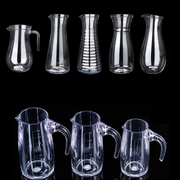 亚克力白酒分酒器螺纹PC壶果汁壶带醒酒壶器摔不坏塑料透明