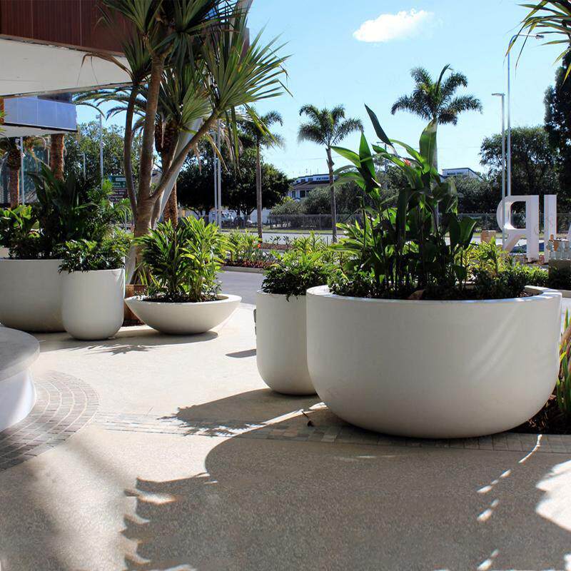 玻璃纤维花盆商场花钵美陈花瓶椭圆落地大号组合花器户外种植池花