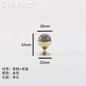 大理石粉色衣柜抽屉奢金色olrvli把手拉黄铜水晶小法式 轻门拉手