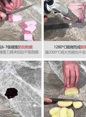 意式奢ZVB亮光岩板餐桌简约现代厅用吃饭家桌子餐客椅组合2轻025