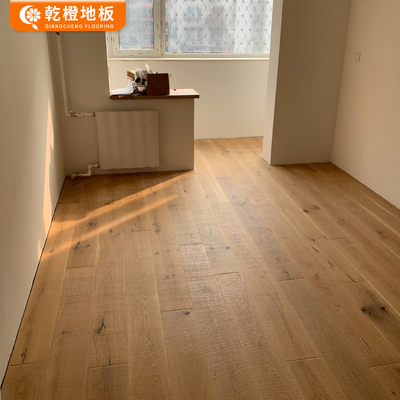 乾橙橡木纯三层实木地板厚木皮环保北欧横纹艺术款地热锁扣大板
