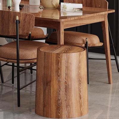 垃圾桶办公室复古木纹翻盖垃圾桶