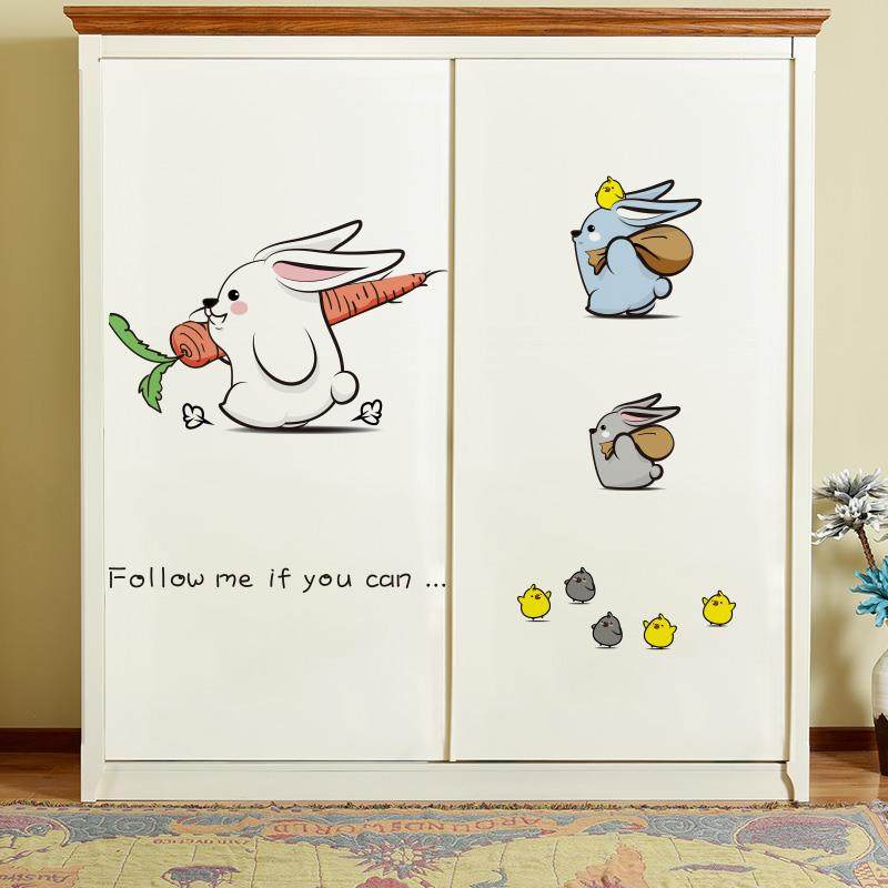 卡通橱柜衣柜贴纸柜门贴画柜子翻新家具装饰墙贴纸衣橱墙壁纸自粘,家居饰品,软装墙贴,淘宝优惠券,粉丝福利购,淘宝优惠卷