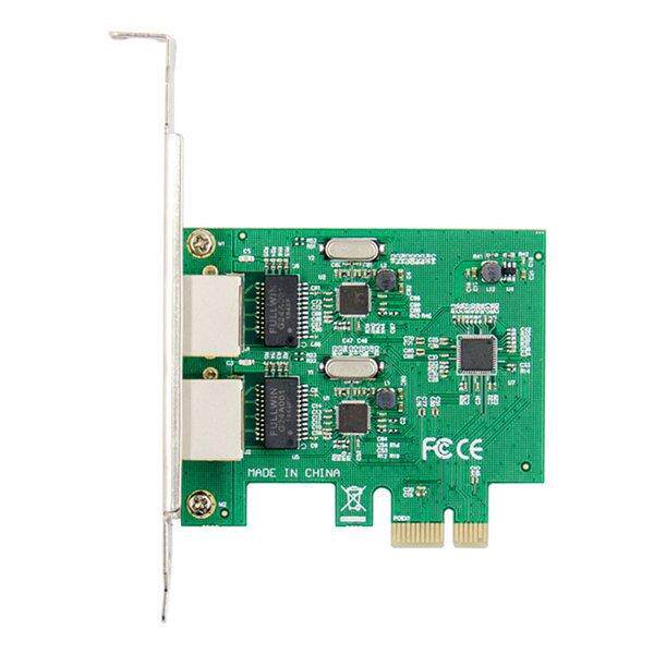 1个 银绿色 ABS+金属 PCI-E 千兆以太网电口网卡 PCIe 1000M双口