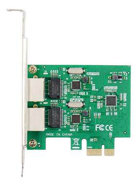 1个 银绿色 ABS+金属 PCI-E 千兆以太网电口网卡 PCIe 1000M双口