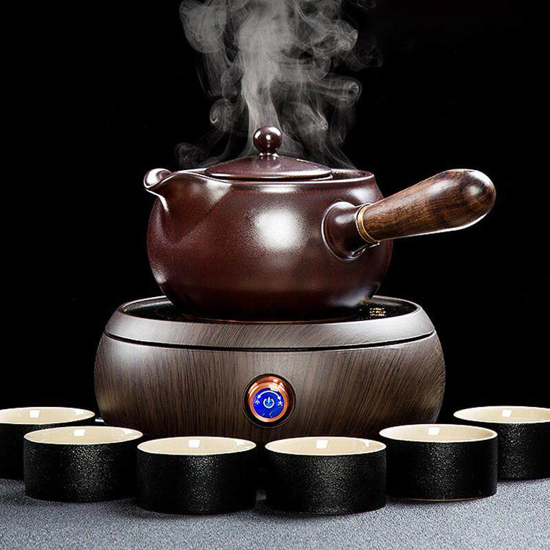 黑晶炉煮茶器煮茶炉套装家用陶瓷侧把罐罐茶煮茶炉烧茶烤茶烧水壶