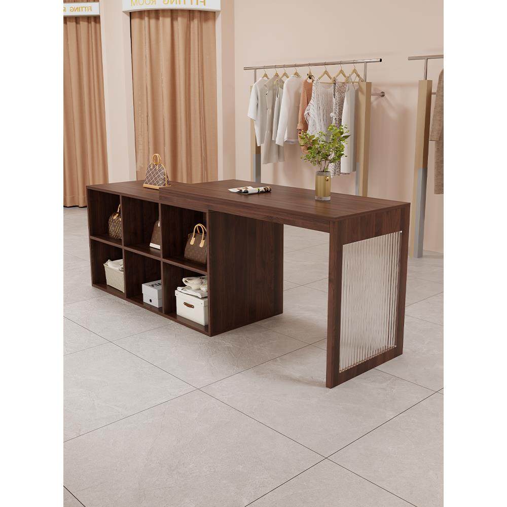 服装店收银台小型店铺前台中岛流水台展示柜可伸缩吧台网红成列桌