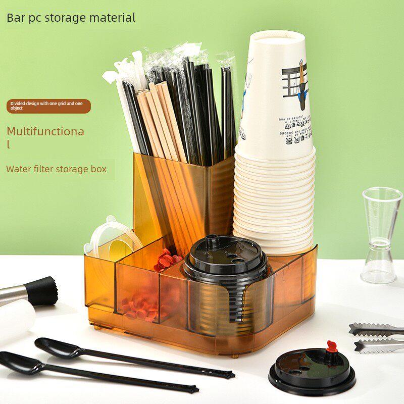 唐亚咖啡吧专用吸管纸巾收纳盒一次性纸杯托杯托奶茶店商业