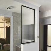 现代关简约客厅玻璃屏风隔断入户玄室屏风隔断漱台洗干湿分离浴百