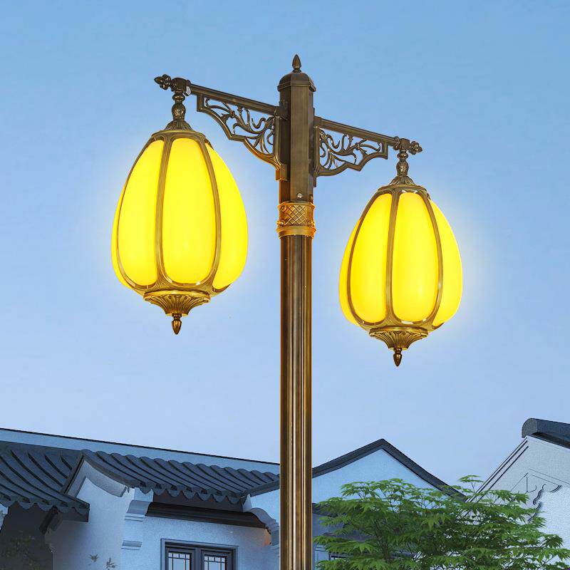 工厂直销双头欧式南瓜庭院灯户外街道照明路灯LED防水铸铝花园灯
