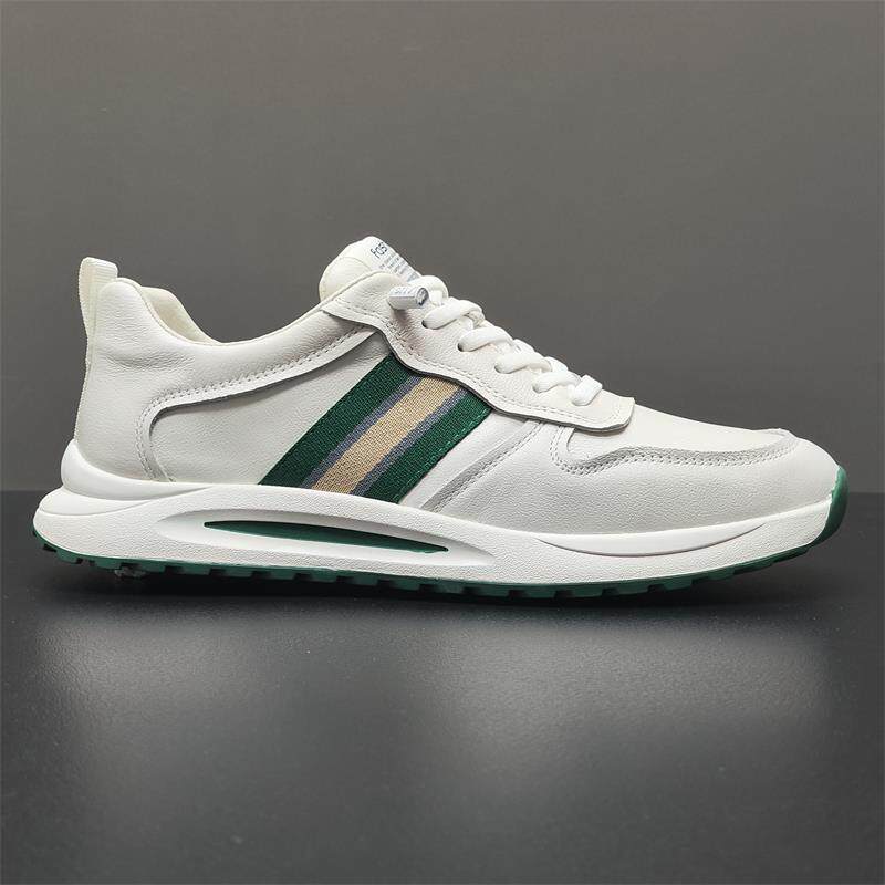 潮牌男鞋冬季2025新款头层牛皮白色休闲鞋软底透气舒适运动阿甘鞋