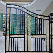 乡村铁楼盘大门豪华别墅欧式 住宅区艺雕花金属家用大门庭院双开门