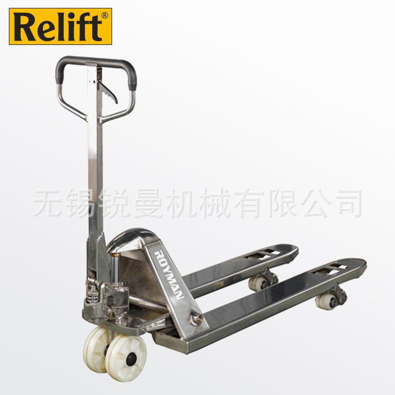 R液el455ift30不锈钢手动压搬车升降托运盘4装卸车手推地牛拖车