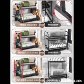 厨房置BW4032 3物架家收用多功放碗架碗筷收纳盒碗柜能碗碟盘纳架