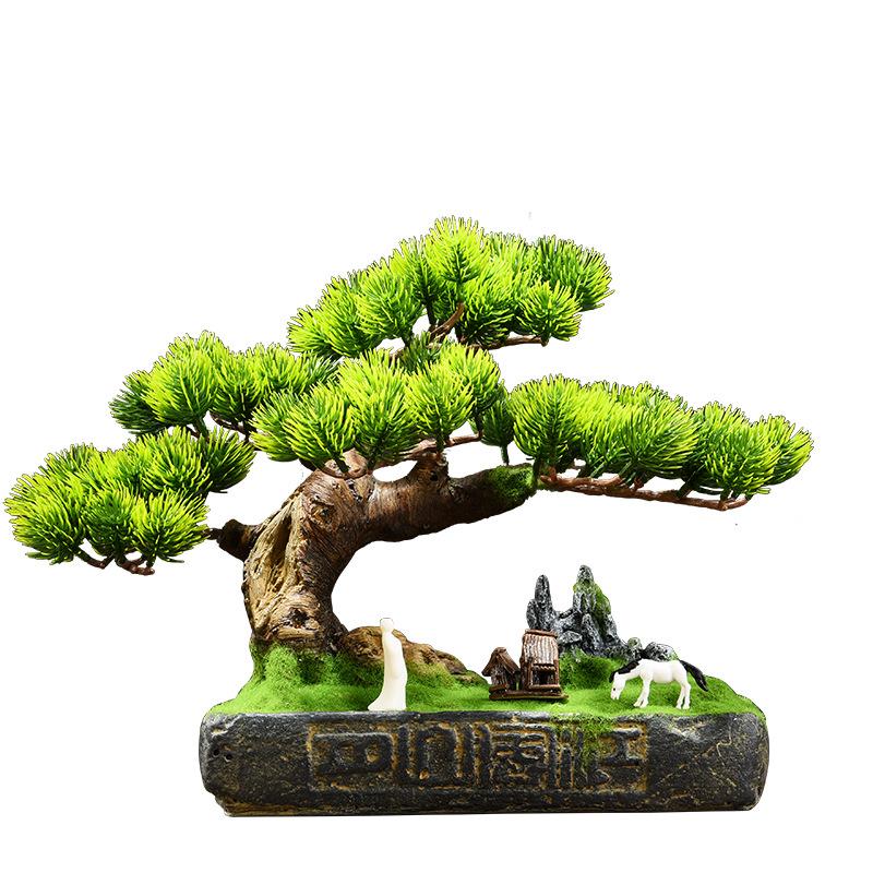 仿真小盆景绿植摆件微景观客厅电视柜桌面装饰摆设假树盆栽工艺品