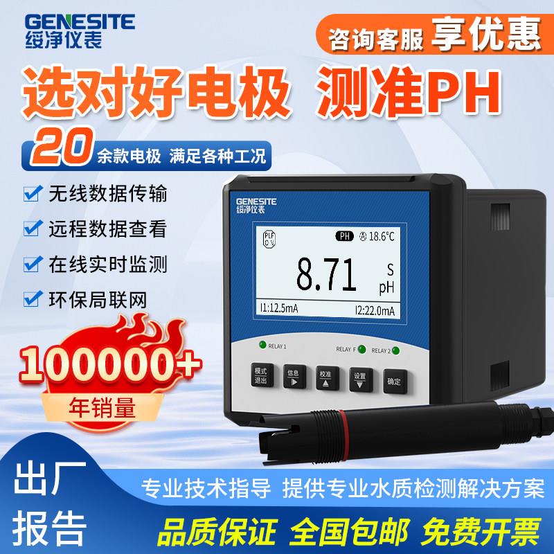 工业线上PH计检测仪污水测试酸碱度计PH感测器酸度计ORP电极监视