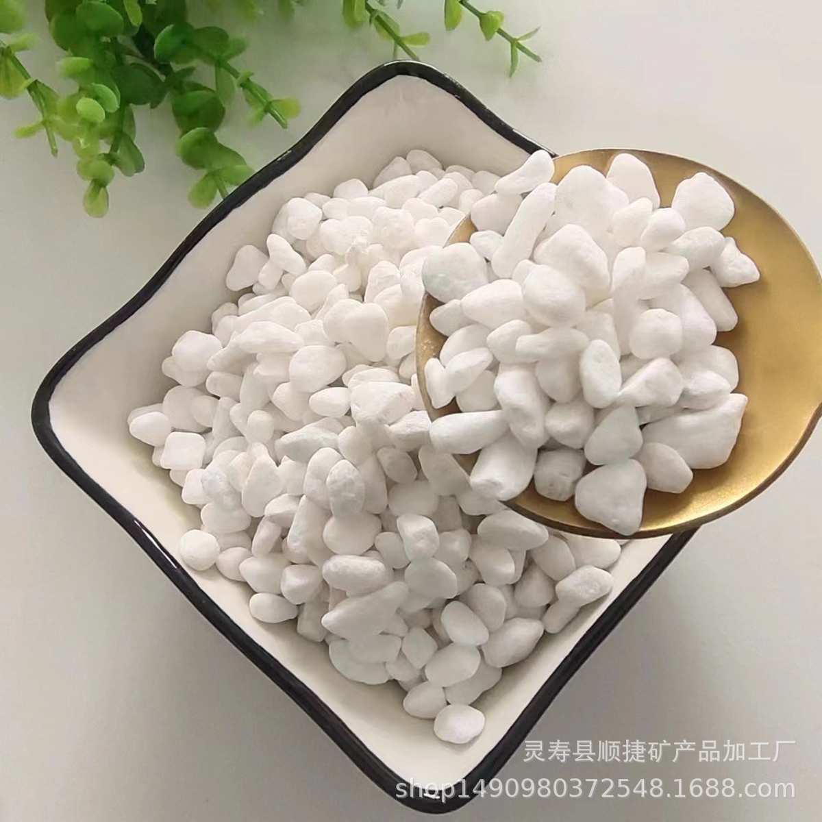 庭院白色石头多肉盆栽铺面小白石子鱼缸造景铺路装饰雨花石鹅卵石