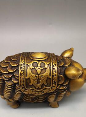 纯铜猪摆件金猪福猪生肖猪家居工艺装饰摆件纯铜制品工艺品摆件