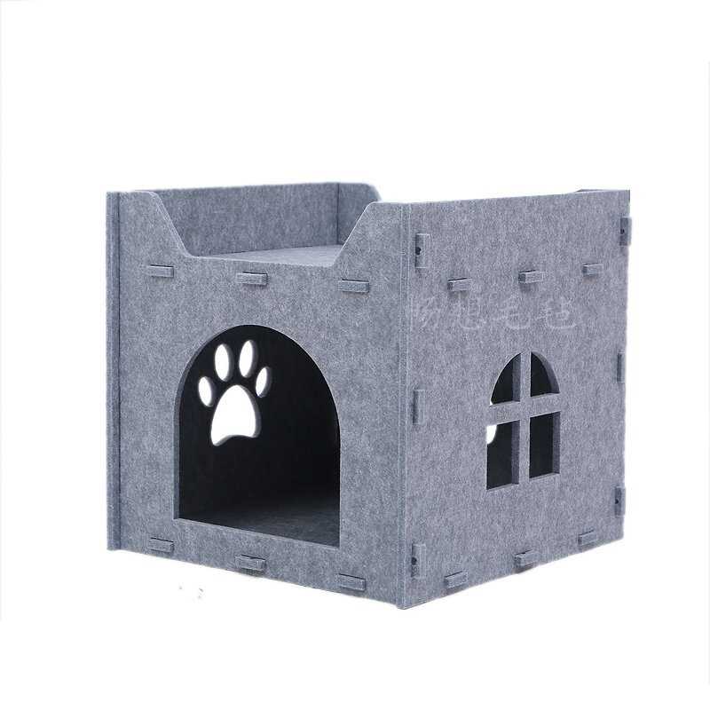 毛毡猫窝封闭式猫咪窝四季通用可拆洗猫房子别墅毛毡宠物窝