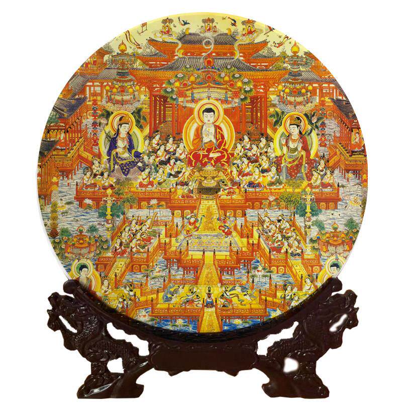 桌面摆件唐卡藏族饰品新中式释迦牟尼佛镇宅房间高级密胺耐摔彷古
