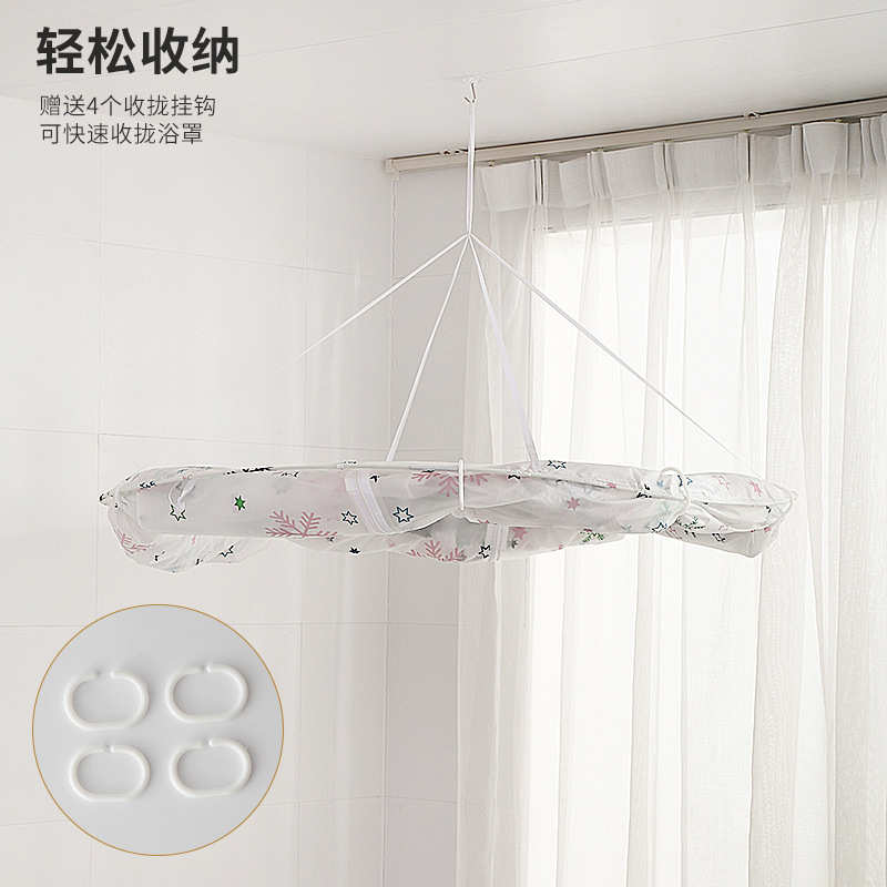 冬天家用浴帐圆形洗澡浴罩加厚可折叠汗蒸保温罩帐篷浴室防水浴帘