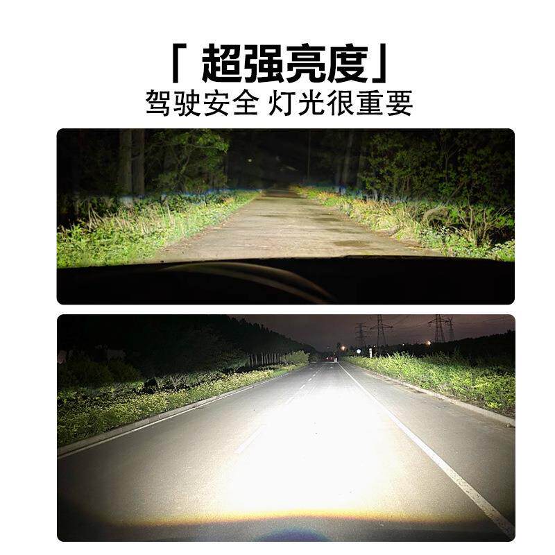 H4透镜直插式大功率汽车led大灯远近光一体超亮聚光鱼眼灯透镜灯