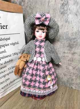 高档1真萌厘米超少女心出口欧美陶瓷仿洋娃娃办公室家里客厅装饰