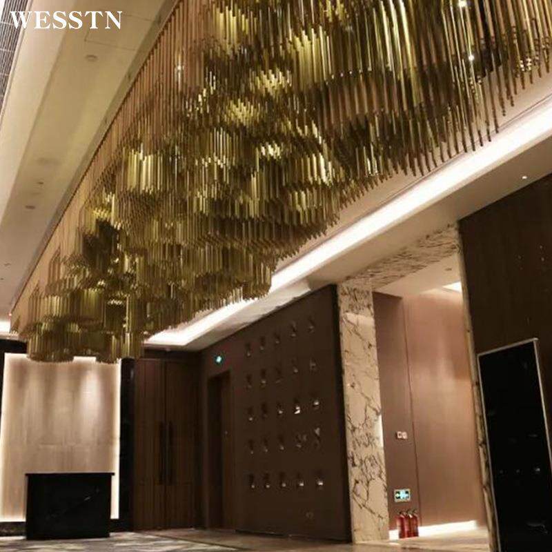 音乐餐厅酒吧现场木艺吊顶橱窗装饰灯婚庆道具棒型棒吊灯