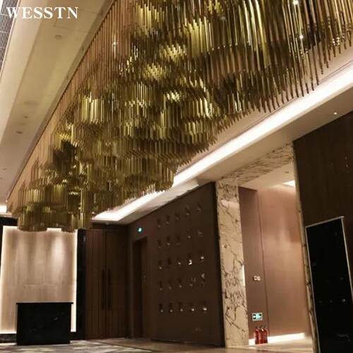 音乐餐厅酒吧现场木艺吊顶橱窗装饰灯婚庆道具棒型棒吊灯