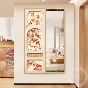 奶油风小猫隐藏式全身镜可翻开推拉玄关门后镜子画家用穿衣试衣镜