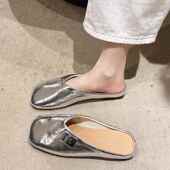 平底包头半拖鞋 0128w 感一脚蹬百搭懒人孕妇拖鞋 女2026年春季 新款