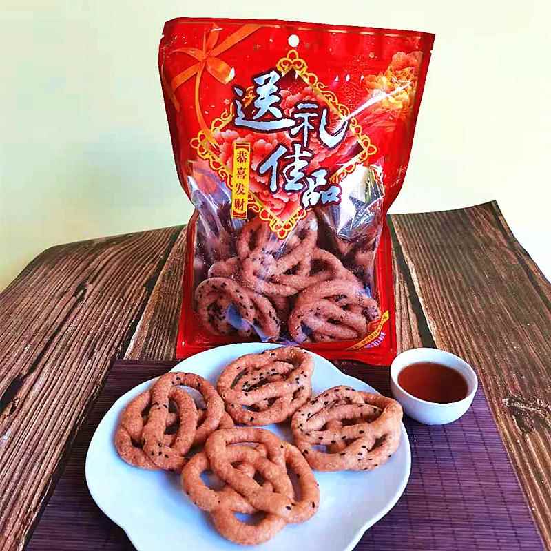 广西玉林特产糖环芝麻味原味翘连香酥脆传统手工年货小吃追剧零食