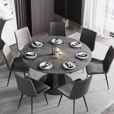 小户餐桌家用功能户型餐桌两用多功能方圆板能变旋转简极意式变形