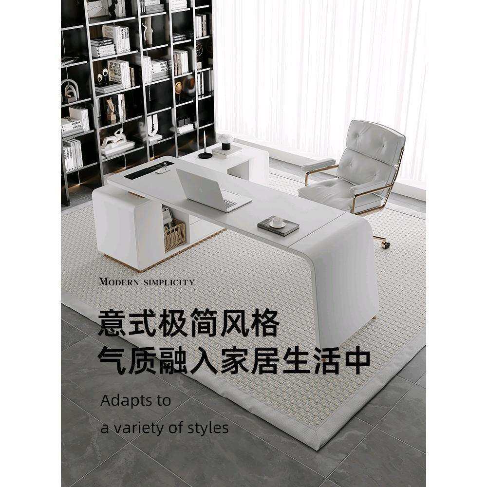 客厅大长书桌轻奢现代电脑桌书房家具套装组合工作台家用办公桌子