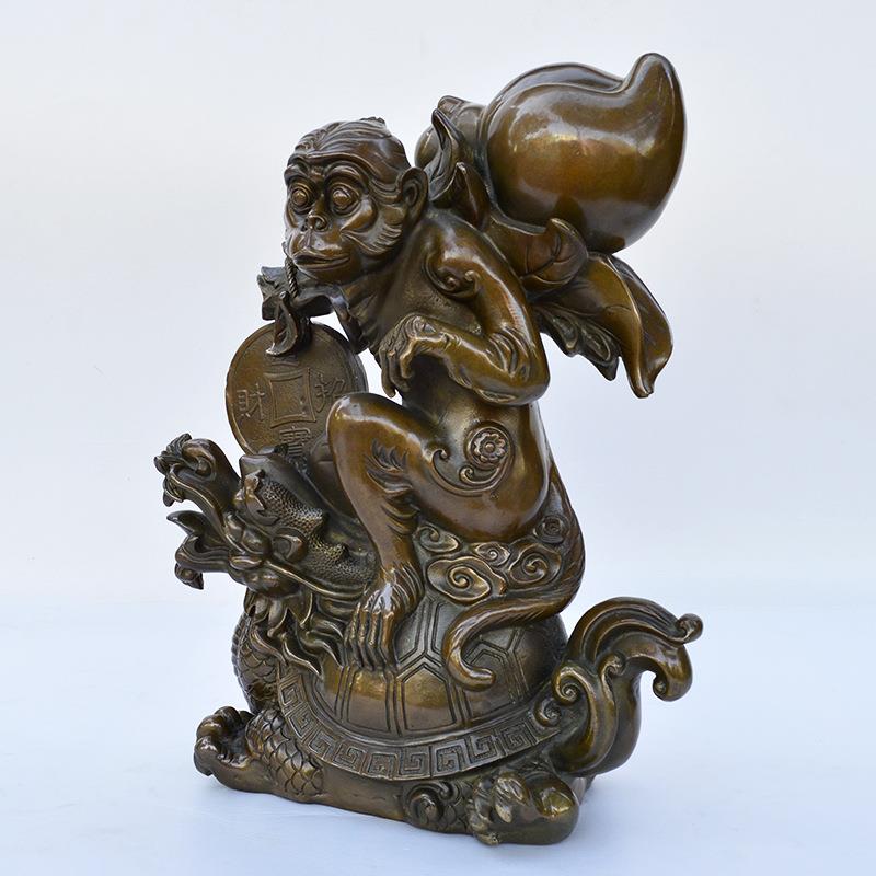 新款直销供应仿古铜雕金属工艺品纯铜猴子登龟献寿馈赠礼品生肖猴