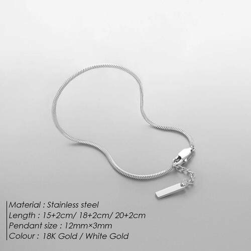 925 sterling silver 3MM Snake Chain Bracelet Men Hip Hop Sim