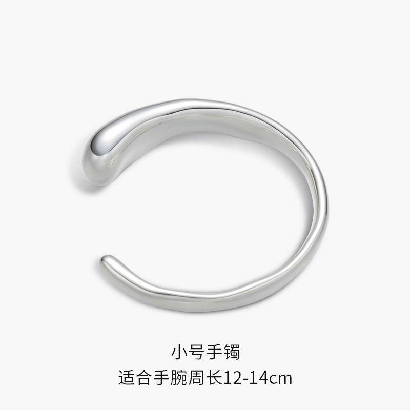 高档SDR OV素时觉手镯简约不规则设计高级感92U5银轻奢尚银镯子女