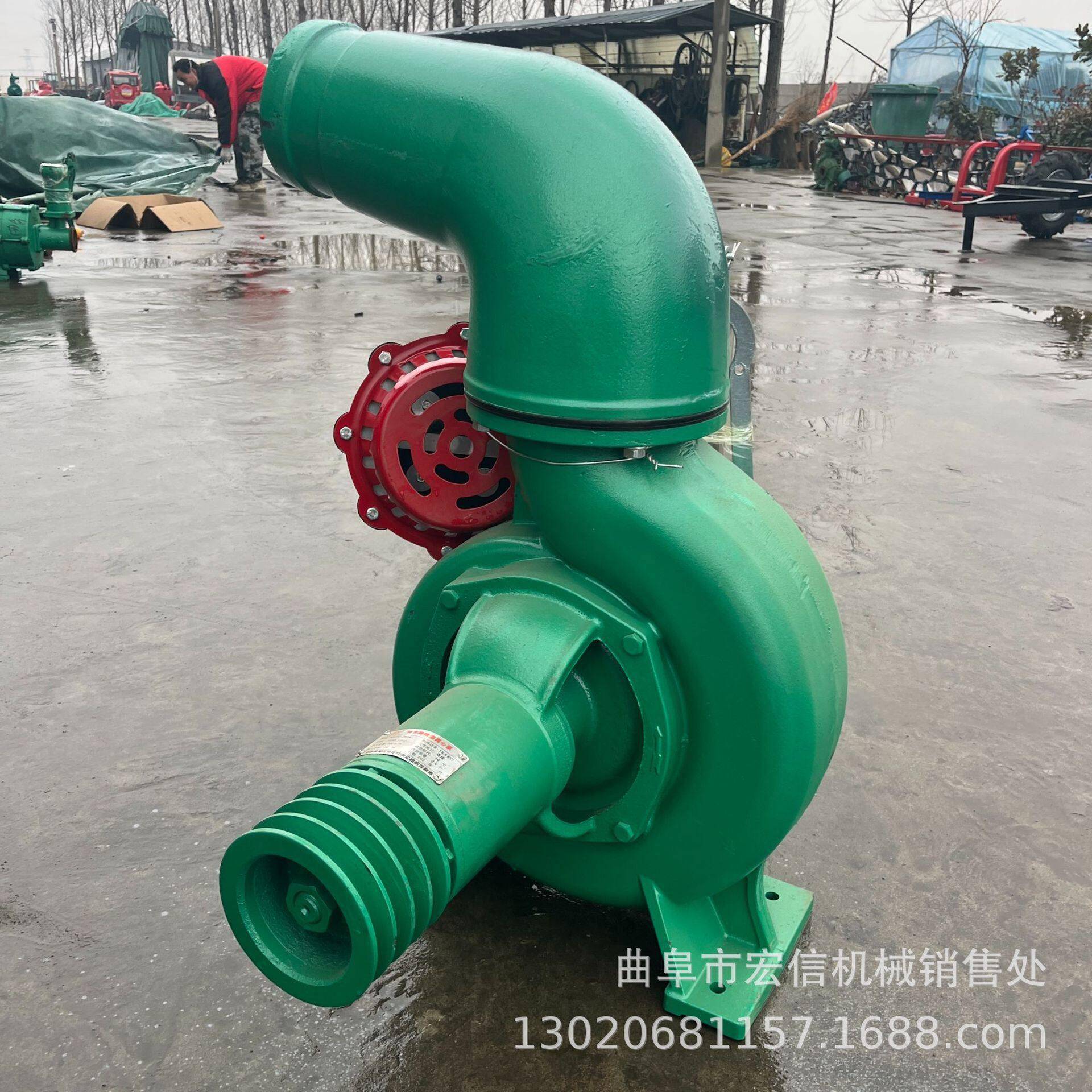 双叶轮喷灌泵扬程150米带喷枪浇地四进三出抽水机抗旱机械