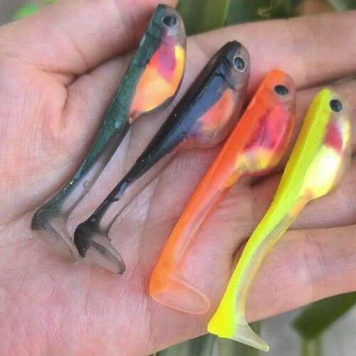 5pcs 6cm/2.36in Soft Fishing Lure Soft Material T Tail