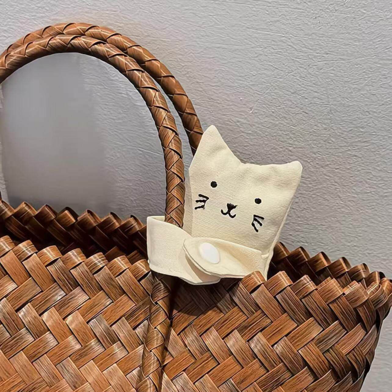 卡通猫咪包挂外出迷你零钱包可爱钥匙耳机收纳帆布包可挂式钥匙包
