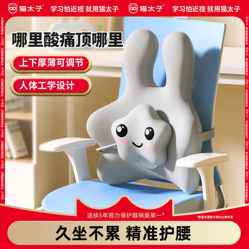 猫太子透气腰靠垫 座椅护腰垫办公室椅子小车靠背垫人体工学气动,居家布艺,靠垫/抱枕,淘宝优惠券,粉丝福利购,淘宝优惠卷