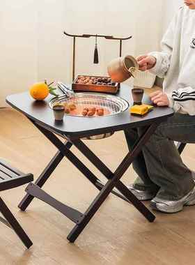 围炉煮茶桌家用室内全套折叠烧烤架户外阳台庭院取暖炭火碳炉桌子