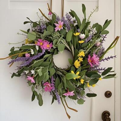 薰草LX00601花环仿衣花饰门挂真饰