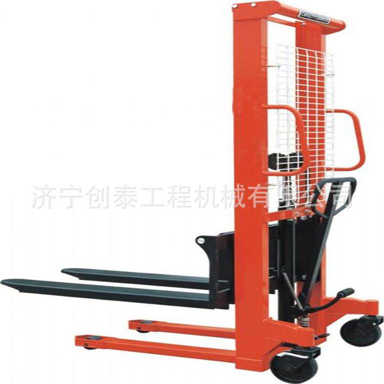 手动液压升高搬运堆高车01T2T3T手推升降装卸叉车起重工具车堆高