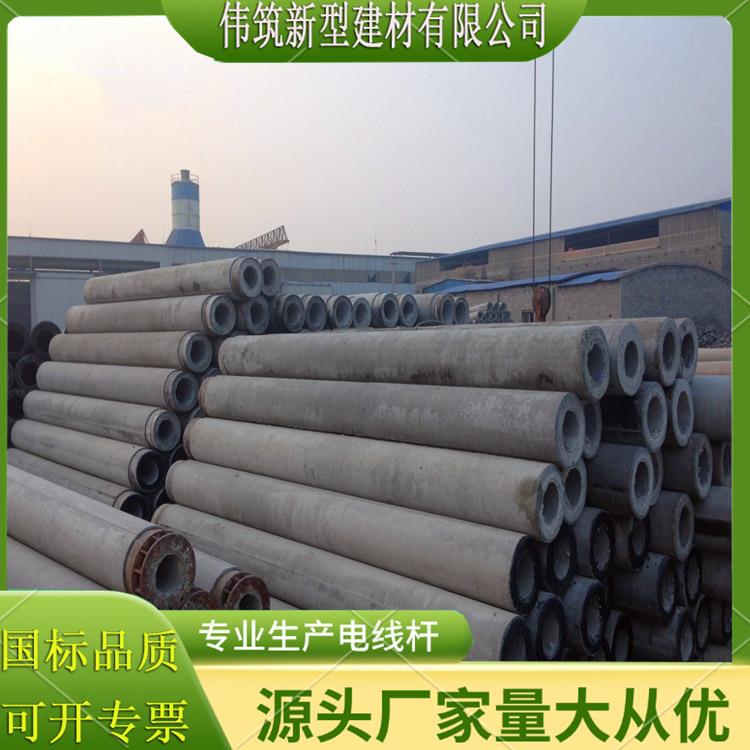 水泥制品新品水泥电线杆9米混凝土电线杆预应力电杆伟筑厂家