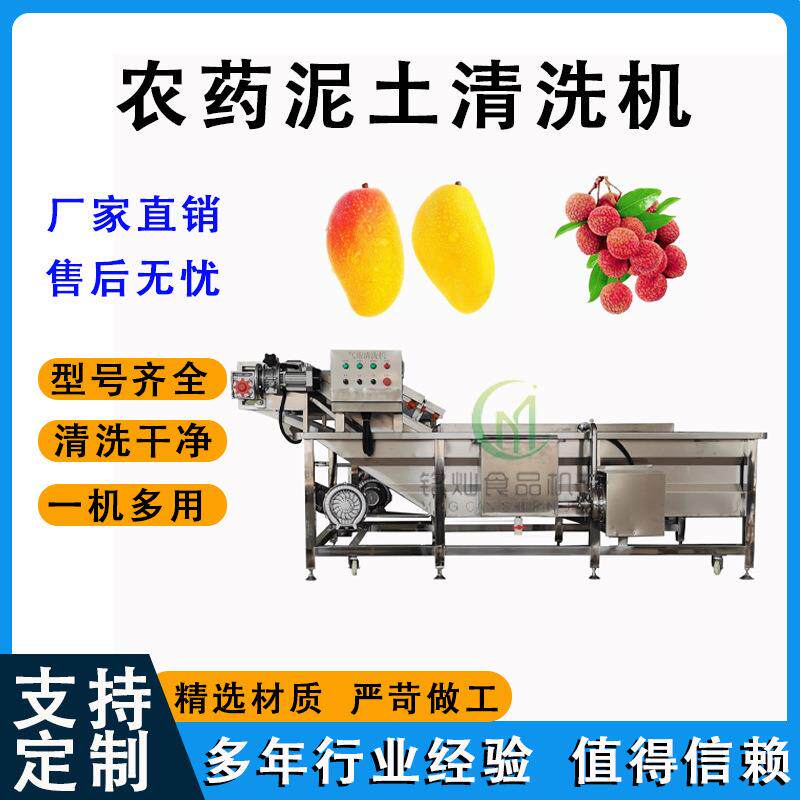 芒果全自动气泡清洗机荔枝农药残留清洗设备预制菜净菜商用清洗